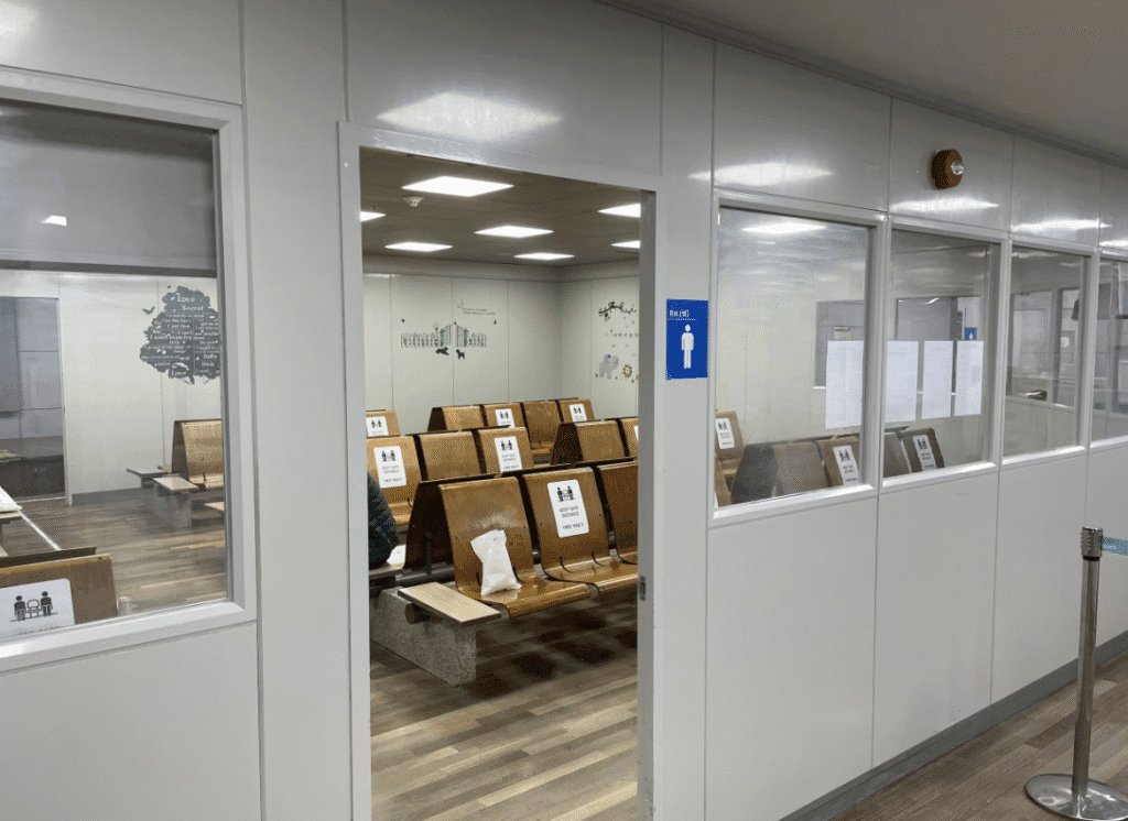  A stressful waiting room at the Korea Immigration Office in Seoul, full of expats waiting for their visa appointments.